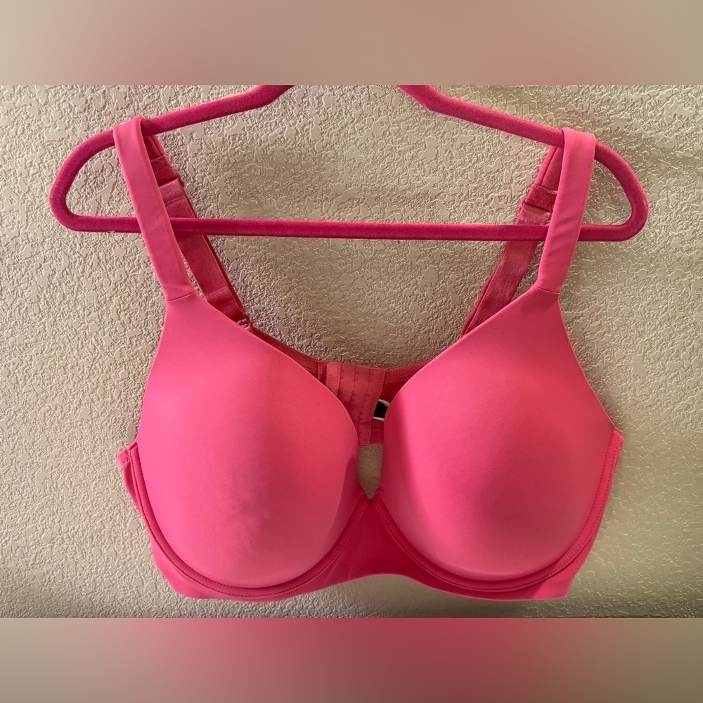 Avenue Watermelon Pink Underwire Plunge Full Coverage T-Shirt Bra 46DD